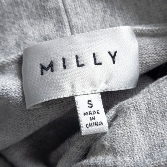 Milly Women’s Dress Small Minimalist Capsule Fit Flare Knit Gray Keyhole Neck - Picture 7 of 8